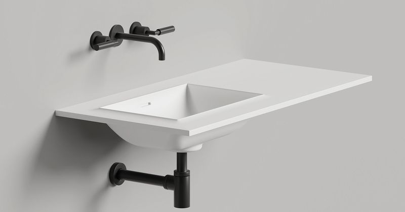 Раковина подвесная Salini S-Stone Onda Edge Square 14022061MF 200x70x14.6 (покраска полностью, матовый), с донным клапаном