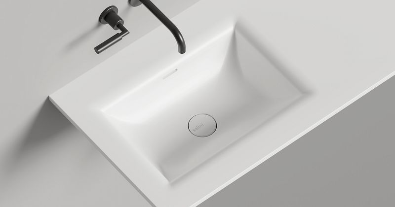 Раковина подвесная Salini S-Stone Onda Flow Square 1402206MF 200x70x13.8 (покраска по RAL полностью, матовый), с донным клапаном