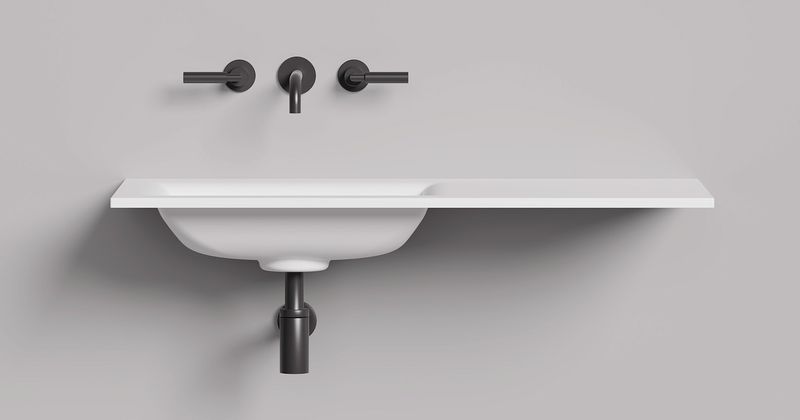 Раковина подвесная Salini S-Stone Onda Flow Square 1402206MF 200x70x13.8 (покраска по RAL полностью, матовый), с донным клапаном