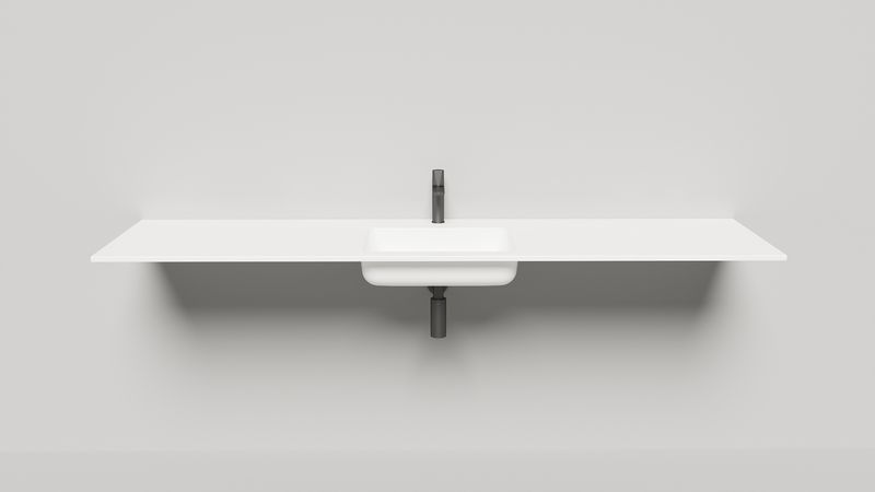 Раковина подвесная Salini S-Stone Onda Plus 1402203M 200x55x14 (белый матовый), с донным клапаном