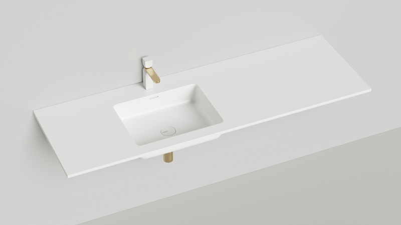 Раковина подвесная Salini S-Stone Onda Plus 1402203MF 200x55x14 (покраска по RAL полностью, матовый), с донным клапаном