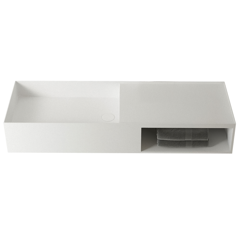 Раковина подвесная Vincea Solid surface VWB-6S180MW 80x40 (белый матовый)