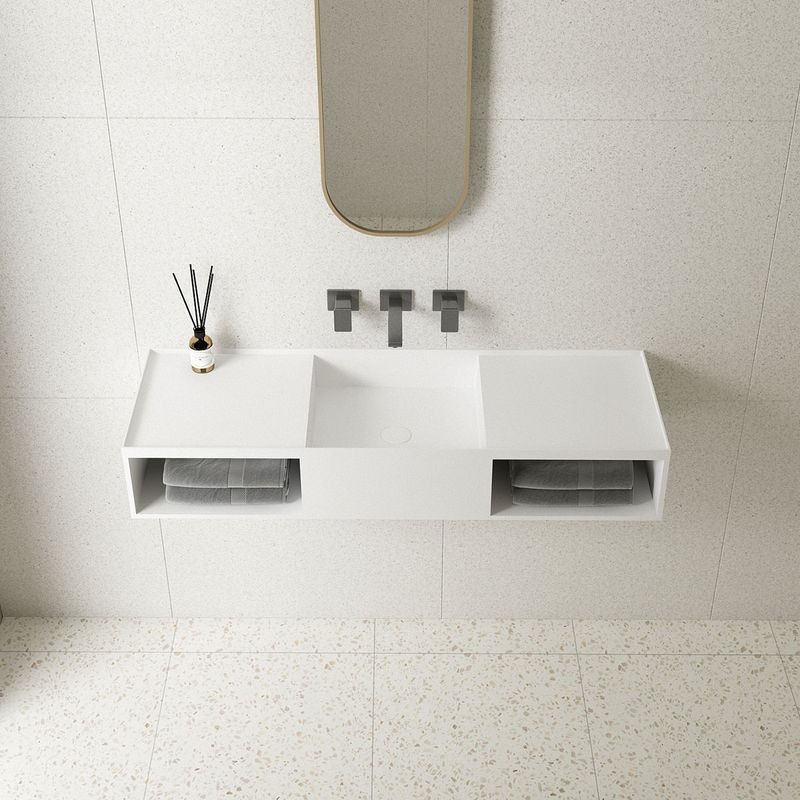 Раковина подвесная Vincea Solid surface VWB-6S212MW 120x40 (белый матовый)