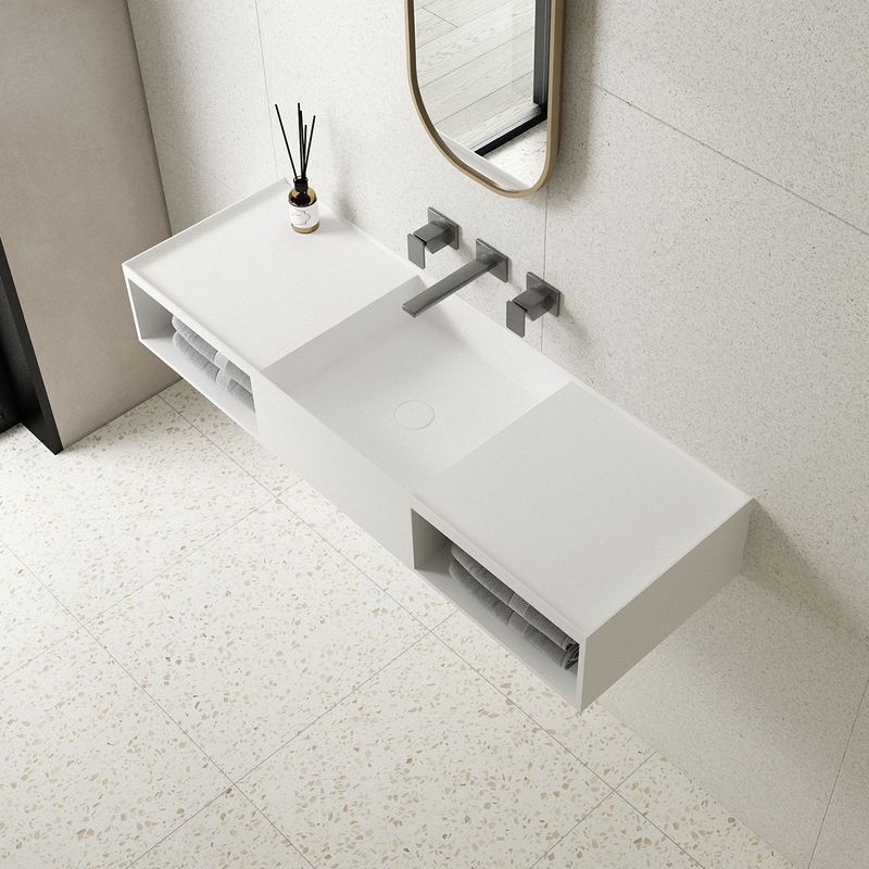 Раковина подвесная Vincea Solid surface VWB-6S212MW 120x40 (белый матовый)