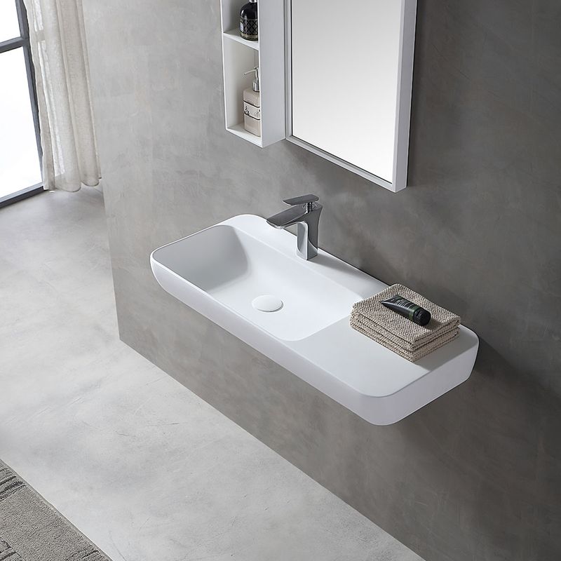 Раковина подвесная Vincea Solid surface VWB-6S590MW 90x40x12 (белый матовый)