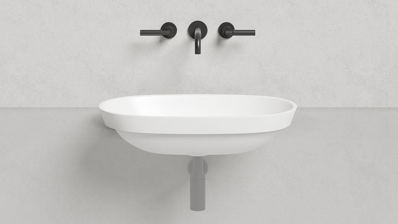Раковина полувстраиваемая Salini Marea S-Stone 1802201M 64.5x38.7x16.5 (белый матовый), без донного клапана