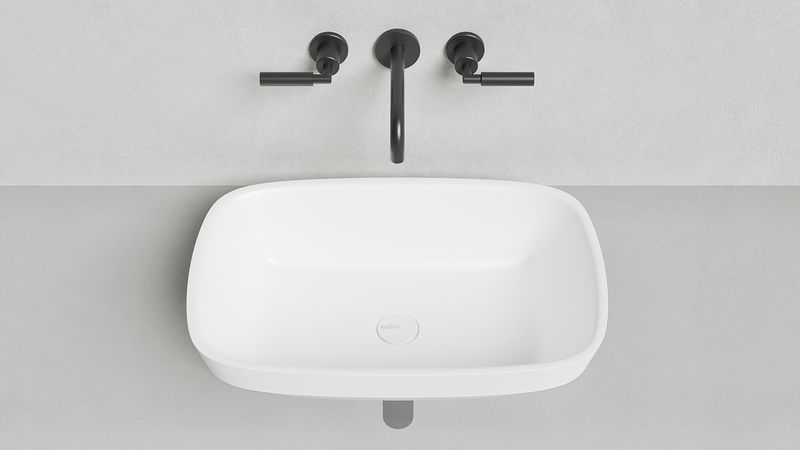 Раковина полувстраиваемая Salini Marea S-Stone 1802202M 59.8x39.8x16.5 (белый матовый), без донного клапана