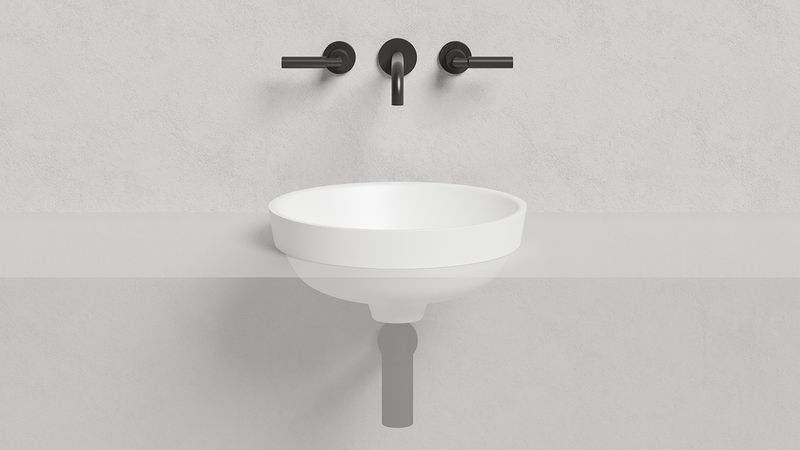 Раковина полувстраиваемая Salini Marea S-Stone 1802203M 41.5x41.5x16.5 (белый матовый), без донного клапана