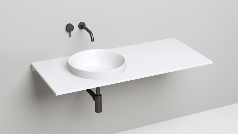 Раковина полувстраиваемая Salini Marea S-Stone 1802203M 41.5x41.5x16.5 (белый матовый), без донного клапана