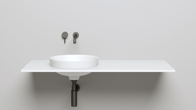 Раковина полувстраиваемая Salini Marea S-Stone 1802203M 41.5x41.5x16.5 (белый матовый), без донного клапана