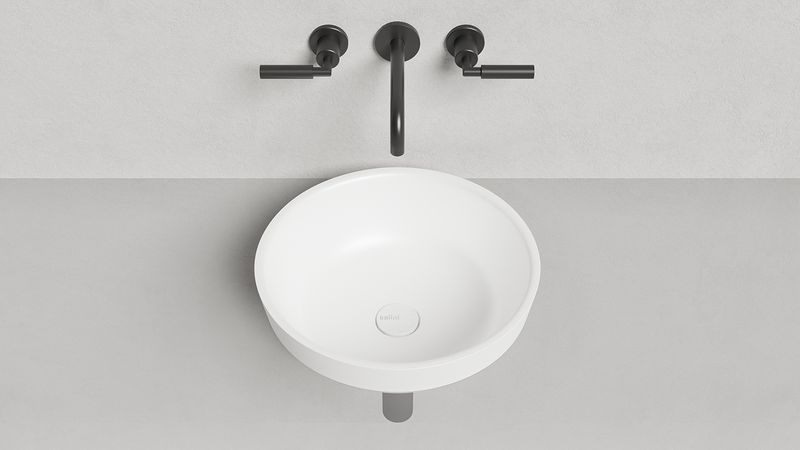 Раковина полувстраиваемая Salini Marea S-Stone 1802203M 41.5x41.5x16.5 (белый матовый), без донного клапана