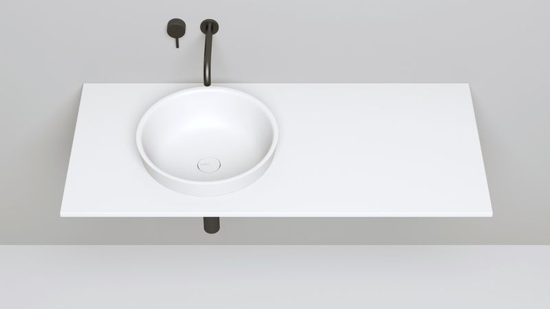 Раковина полувстраиваемая Salini Marea S-Stone 1802203M 41.5x41.5x16.5 (белый матовый), без донного клапана