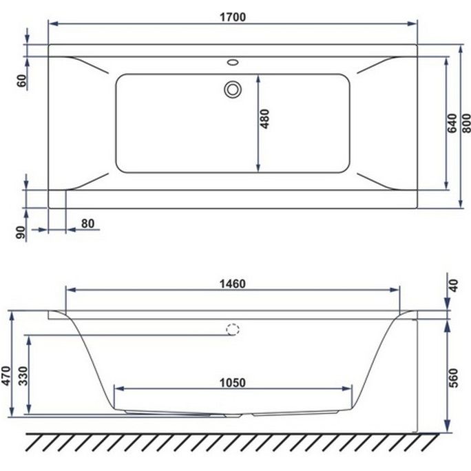 Ванна гидромассажная акриловая Whitecross Savia Duo LINE 0103.170080.100.LINE.CR 170x80 (белый глянцевый, хром), каркас, слив-перелив