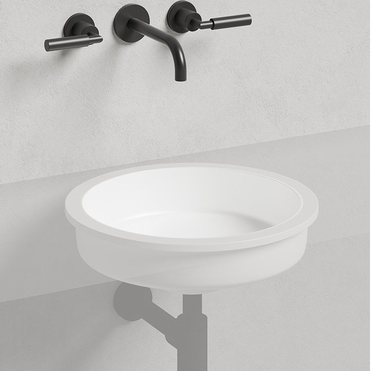 Раковина встраиваемая Salini Marea S-Stone 1802204M 42x42x12.8 (белый матовый), без донного клапана