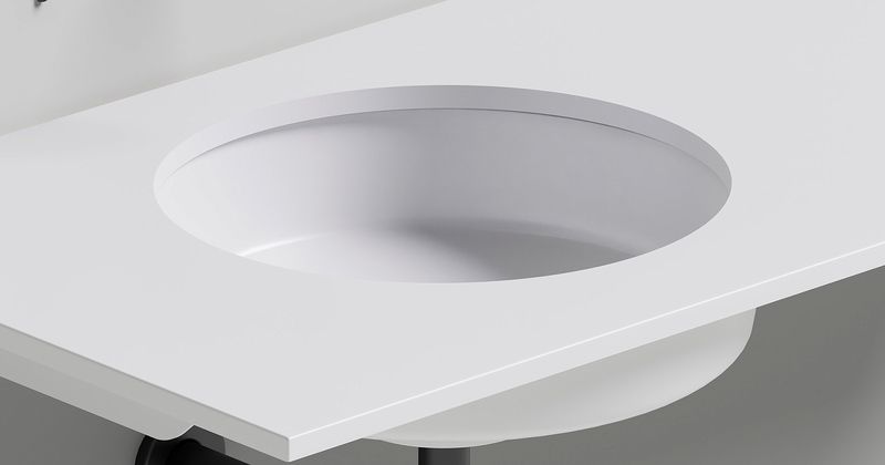 Раковина встраиваемая Salini Marea S-Stone 1802204M 42x42x12.8 (белый матовый), без донного клапана