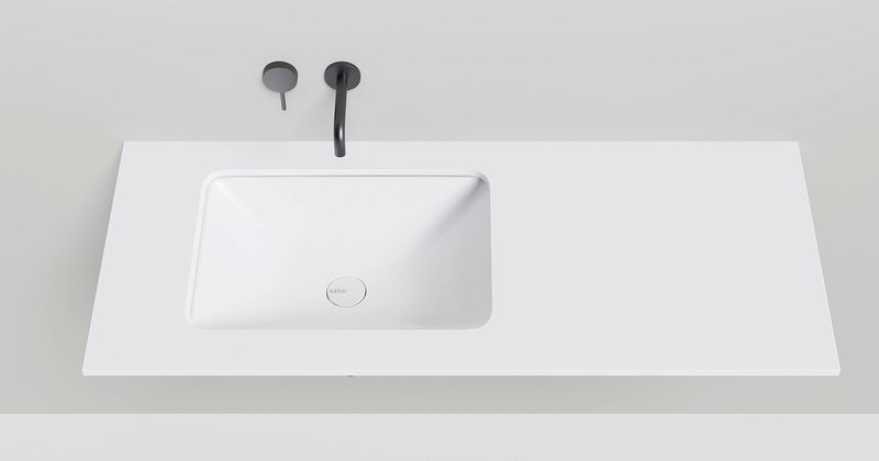 Раковина встраиваемая Salini Marea S-Stone 1802206M 55x40x13.4 (белый матовый), без донного клапана