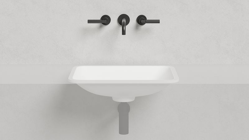 Раковина встраиваемая Salini Marea S-Stone 1802206M 55x40x13.4 (белый матовый), без донного клапана