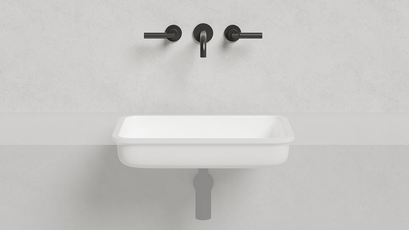 Раковина встраиваемая Salini Marea S-Stone 1802209MF 54.5x38x12.6 (покраска RAL полностью, матовый), без донного клапана