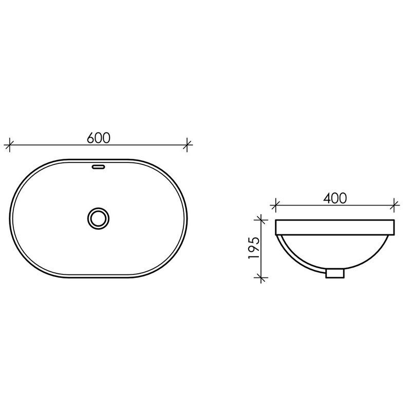 Раковина встраиваемая Ceramica Nova Element CN5020 60x40 (белый), без донного клапана