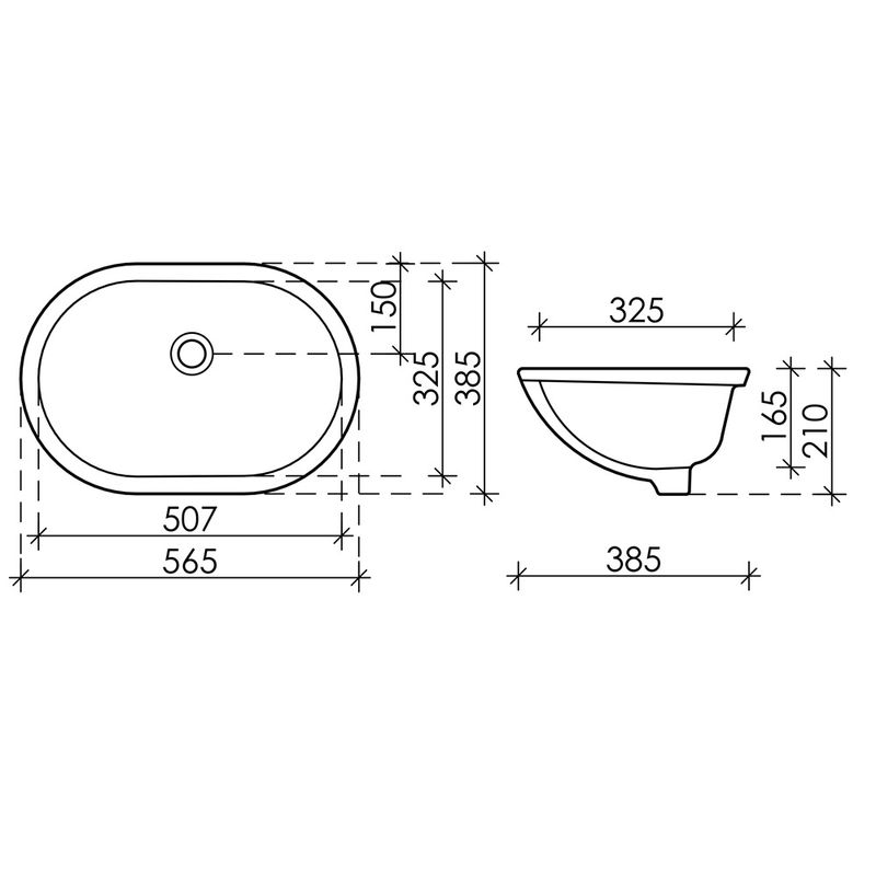Раковина встраиваемая Ceramica Nova Element CN6044 57.5x38.5 (белый), без донного клапана