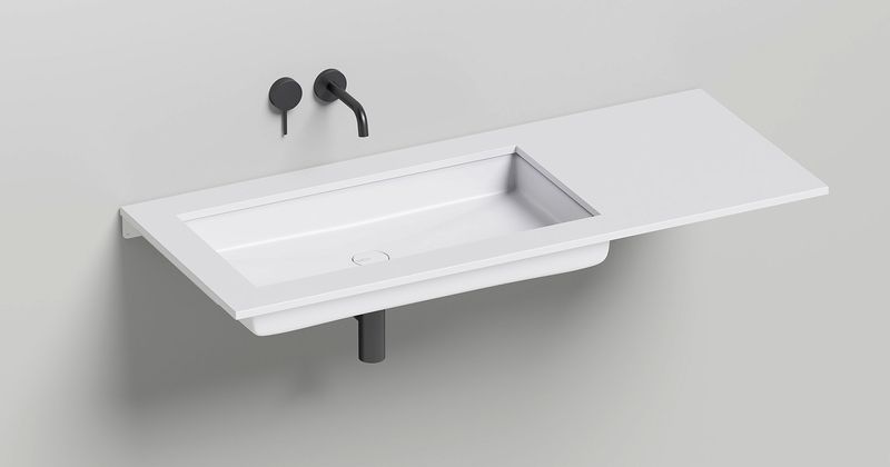 Раковина встраиваемая Salini Marea S-Stone 1802210M 74.7x40x13 (белый матовый), без донного клапана