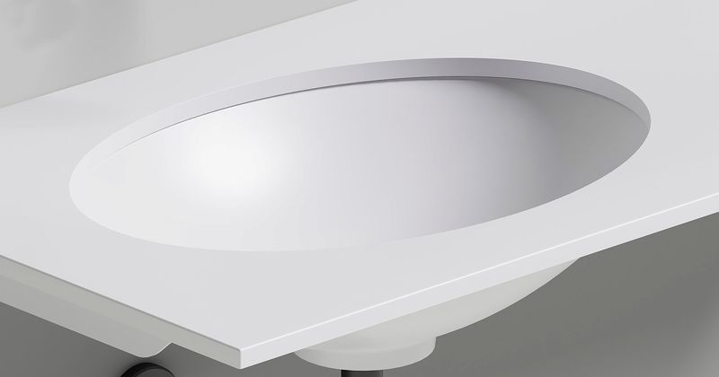 Раковина встраиваемая Salini Marea S-Stone 1802211M 55x40x13.5 (белый матовый), без донного клапана
