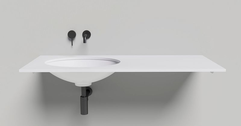 Раковина встраиваемая Salini Marea S-Stone 1802211M 55x40x13.5 (белый матовый), без донного клапана