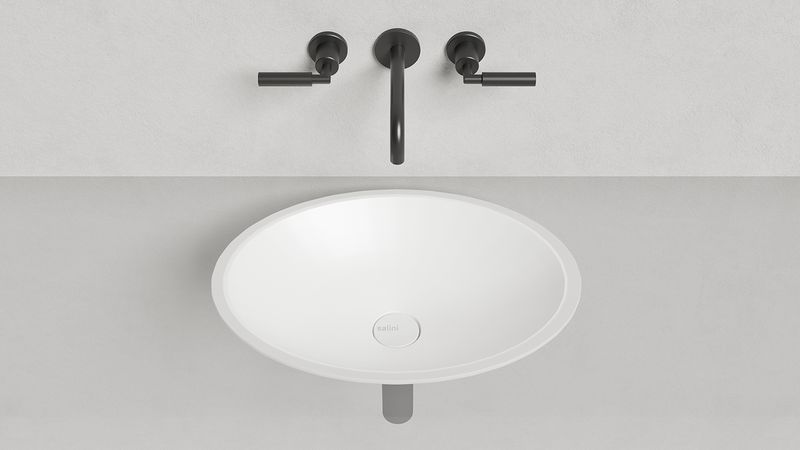 Раковина встраиваемая Salini Marea S-Stone 1802211M 55x40x13.5 (белый матовый), без донного клапана