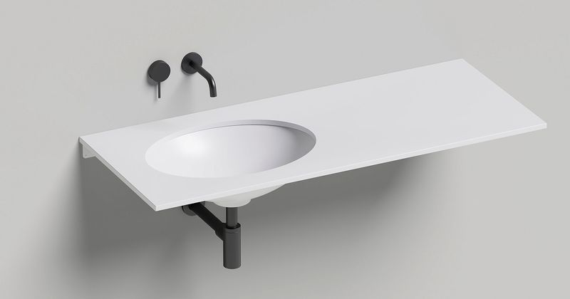 Раковина встраиваемая Salini Marea S-Stone 1802211MF 55x40x13.5 (покраска RAL полностью, матовый), без донного клапана