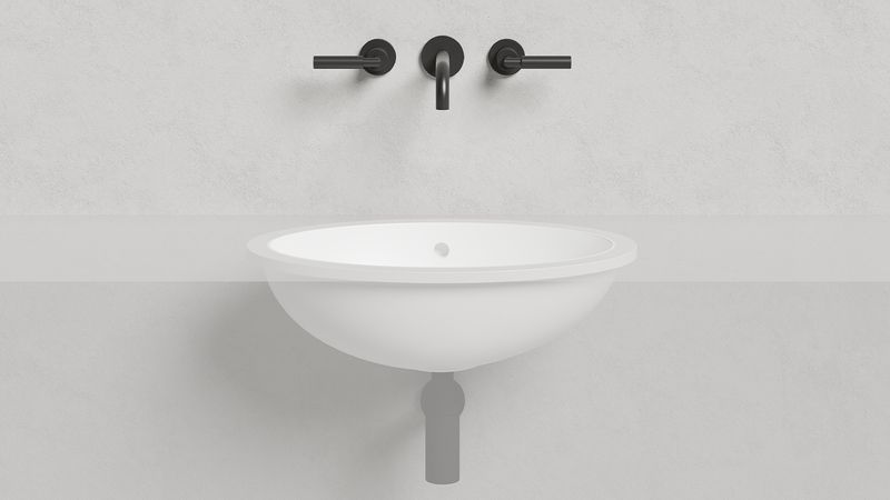 Раковина встраиваемая Salini Marea S-Stone 1101209MF 54.5x39.4x18.2 (покраска RAL полностью, матовый), без донного клапана