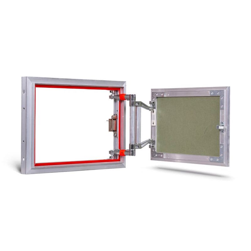 Ревизионный люк под плитку Практика Евроформат-Р АТР 40x30, настенный, способ открывания нажимной, распашной, люк-невидимка