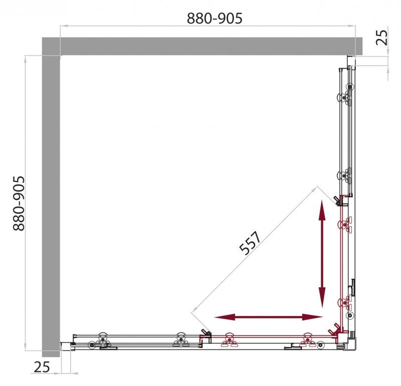 Душевой уголок BelBagno Sela SELA-A-2-90-P-Cr 90x90