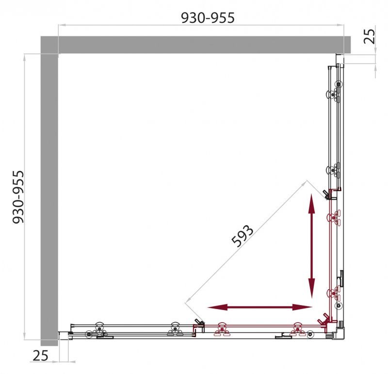 Душевой уголок BelBagno Sela SELA-A-2-95-Ch-Cr 95x95