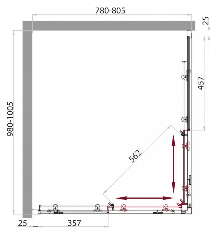 Душевой уголок BelBagno Sela SELA-AH-2-100/80-P-Cr 100x80