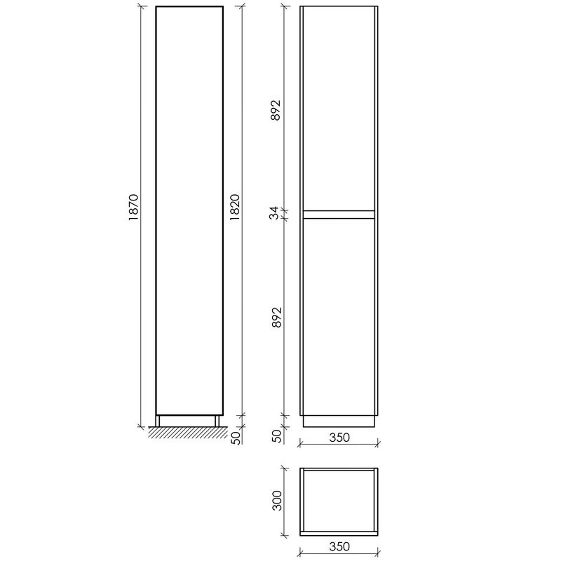 Шкаф-пенал напольный Sancos Либра напольная (Libra Floor) PLB35FW 35x30x187 (белый глянцевый)