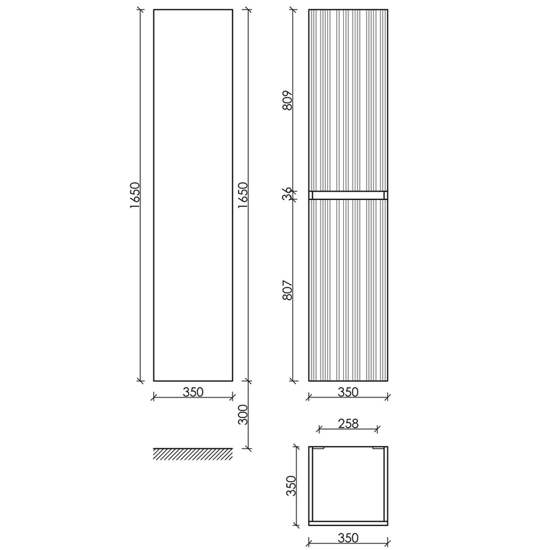 Шкаф-пенал подвесной Sancos Код (Code) PCD35W 35х35х165 (белый)