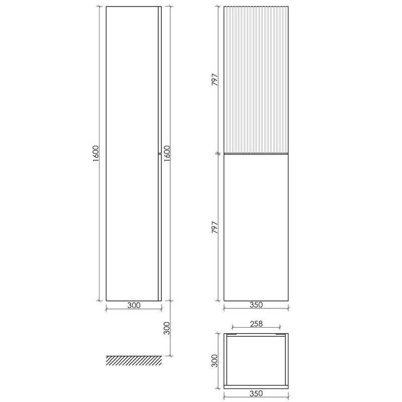 Шкаф-пенал Sancos Delta PDL35W 35х30х165 (Дуб светлый/белый)