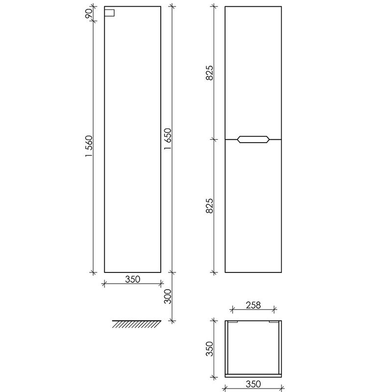 Шкаф-пенал Sancos Norma 2.0 PNR2.035W 35х35х165 (белый), глянец