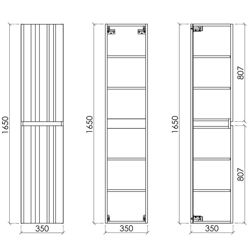 Шкаф подвесной Sancos Ламель PLM35W 35х35х165 (белый)