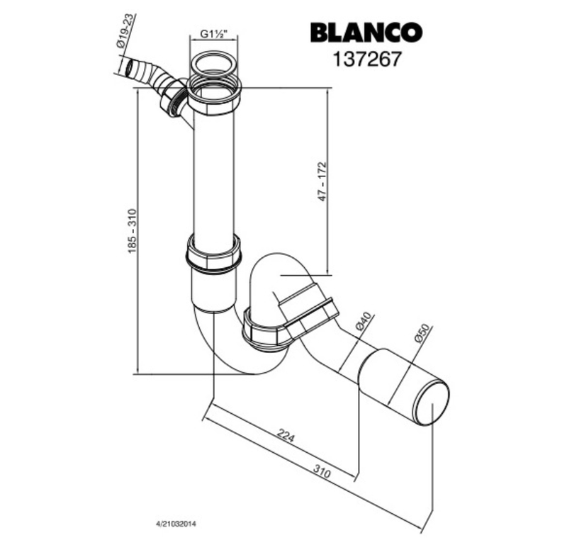 Сифон для мойки Blanco 137267