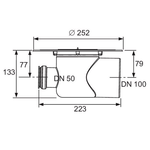 Сифон горизонтальный с универсальным фланцем Seal System Tece TECEdrainpoint S DN100 3607500