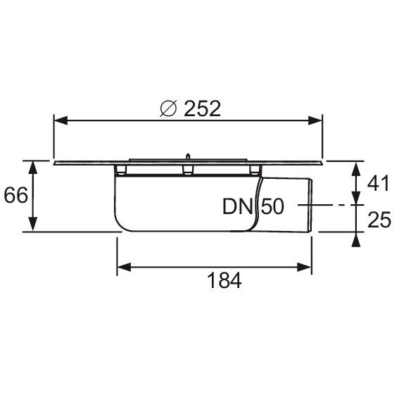 Сифон для террасы горизонт. с универсальным фланцем Seal System Tece TECEdrainpoint S DN50 3601401