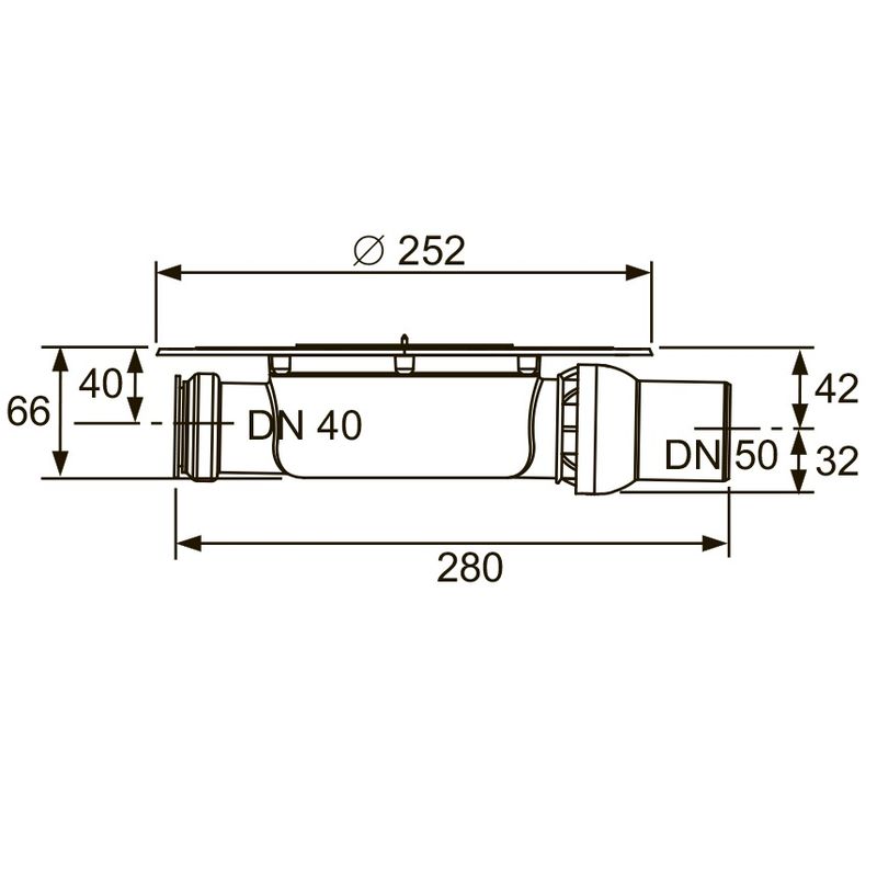 Сифон низкий горизонт. с универсальным фланцем Seal System Tece TECEdrainpoint S DN50 3601400