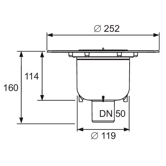 Сифон вертикальный с универсальным фланцем Seal System Tece TECEdrainpoint S DN70 3603600