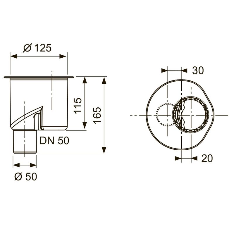 Сифон вертикальный Tece TECEdrainline DN 50 650003