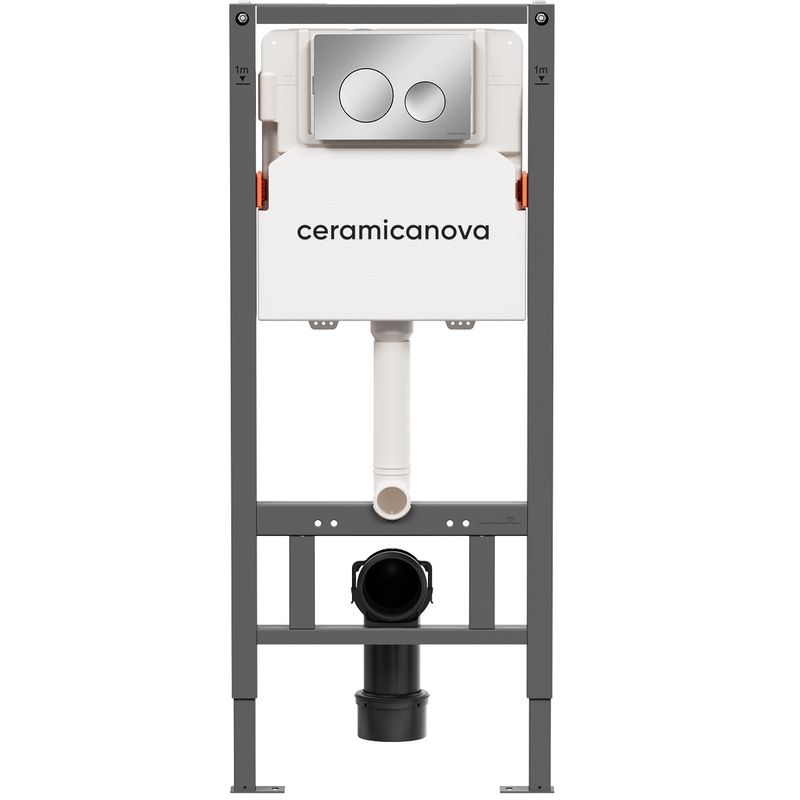 Система инсталляции для унитаза Ceramicanova Баланс (Balance) CN121001CH с кнопкой смыва Круг (Circle) (хром глянцевый), с креплениями