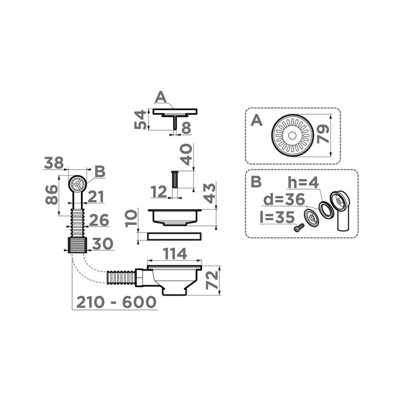 Слив-перелив Omoikiri D-01 AB 4996529
