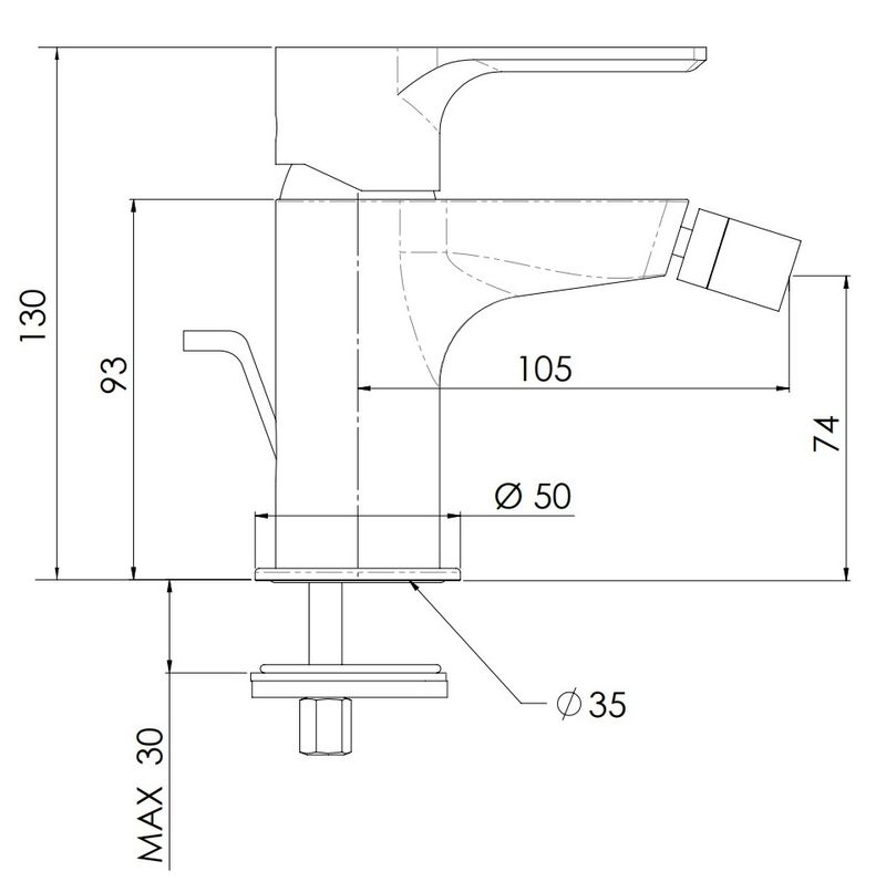Смеситель для биде Remer Energy Brushed Nickel EY20NP (никель брашированный глянцевый),с донным клапаном
