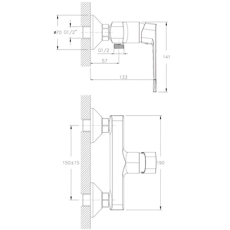 Смеситель для душа Ceramica Nova Linear 70018CH (хром)