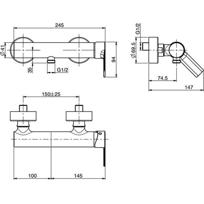 Смеситель для душа Fima Carlo Frattini Mast F3135/1OR (золотой), без излива